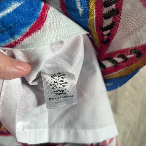 J. Crew Linen One Shoulder Ruffle Mini Dress Tropical Leaf Print NWT Size L - Picture 6 of 7